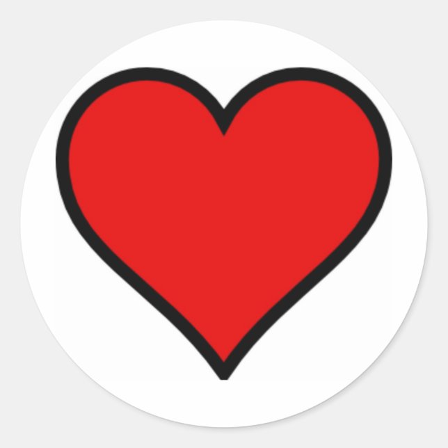 Red Heart Classic Round Sticker (Front)