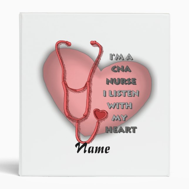 Red Heart CNA Nurse 3 Ring Binder (Front)