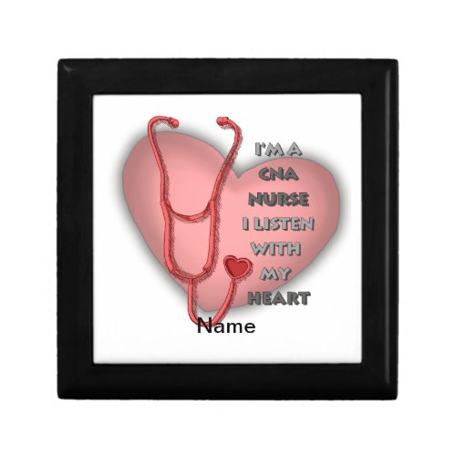 Red Heart CNA Nurse custom name gift box