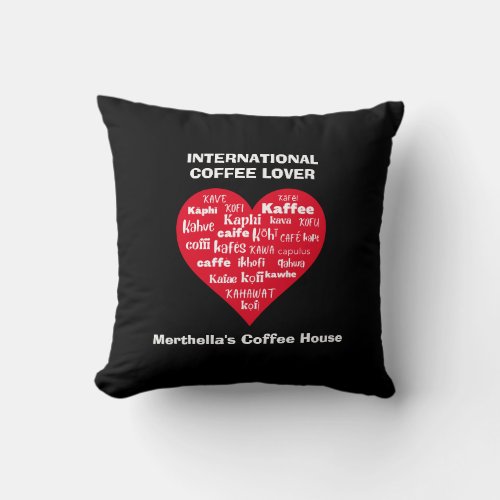 Red Heart COFFEE LOVER Throw Pillow
