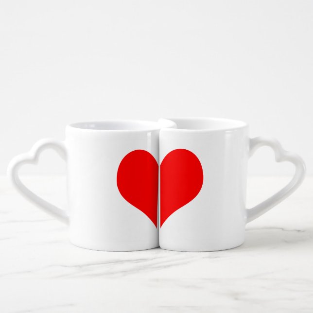 Red Heart Coffee Mug Set (Front Nesting)