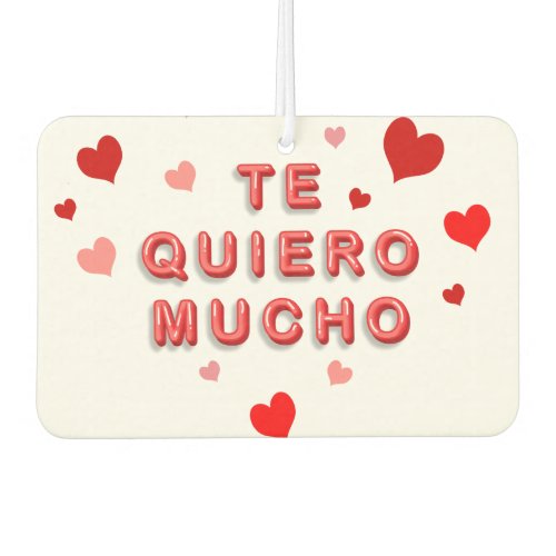 Red Heart Confetti Te Quiero Mucho 3d Letters Air Freshener