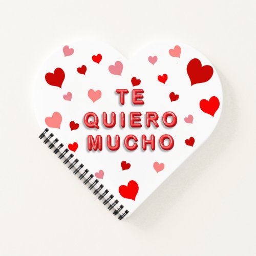 Red Heart Confetti Te Quiero Mucho 3d Letters Notebook