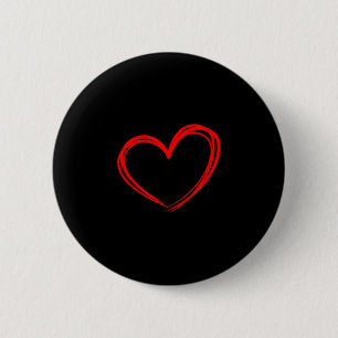 Red Heart Cool Love Heart Graphic Valentines Day M Button