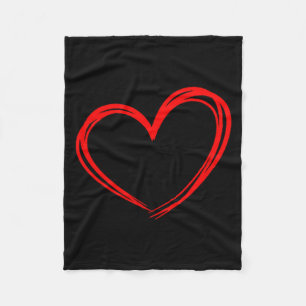 Red Heart Cool Love Heart Graphic Valentines Day M Fleece Blanket