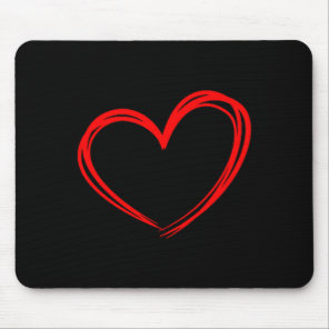 Red Heart Cool Love Heart Graphic Valentines Day M Mouse Pad
