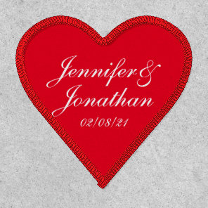 Red Heart Couple Name Valentine  Patch