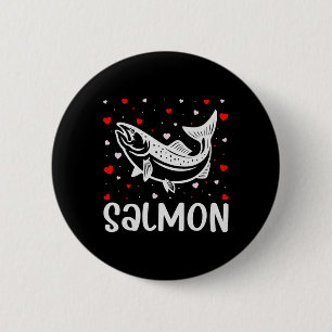 Red Heart Cupid Love Graphic Salmon Lover Valentin Button