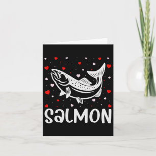 Red Heart Cupid Love Graphic Salmon Lover Valentin Card