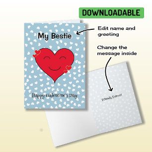 Red heart custom text Galentine's Day Holiday Card