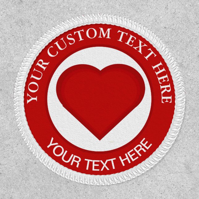 Red Heart Custom Text Patch (Front)
