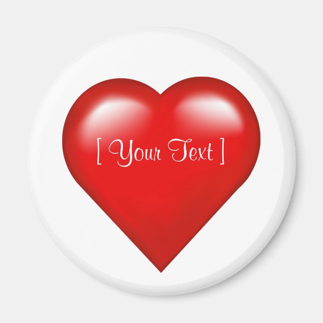 Red Heart Customizable Template Magnet (Front)