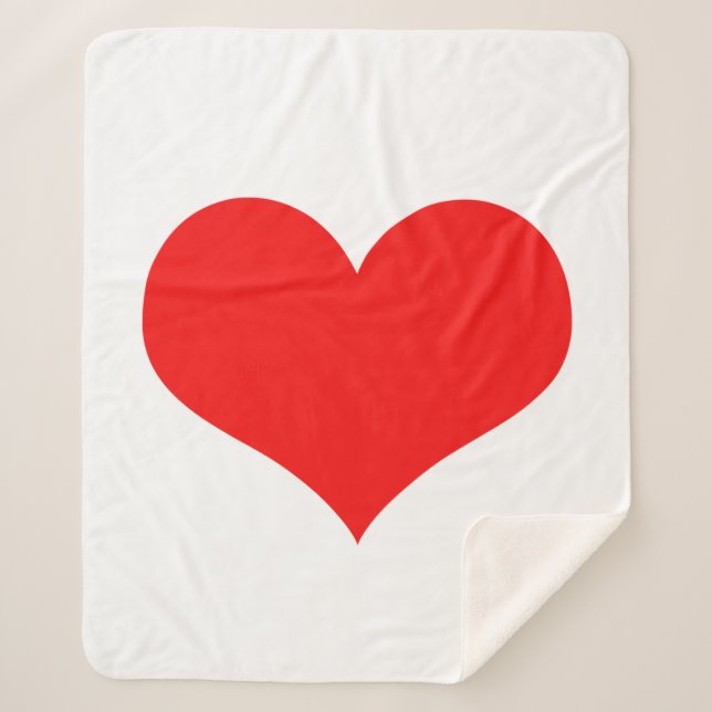 Red Heart Cute Baby Shower Gifts Custom Cute Sherpa Blanket (Front)