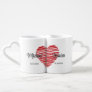 Red Heart Cute Couple Personalized Valentine's Day Coffee Mug Set