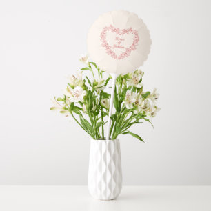 Red Heart Cute Elegant Modern Happy Valentines Day Balloon