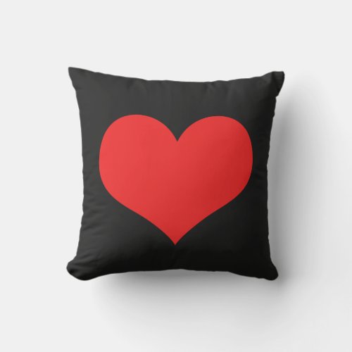 Red Heart Cute Valentines Day Black Custom Color Outdoor Pillow