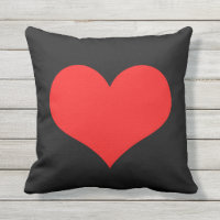 Red Heart Cute Valentine's Day Black Custom Color