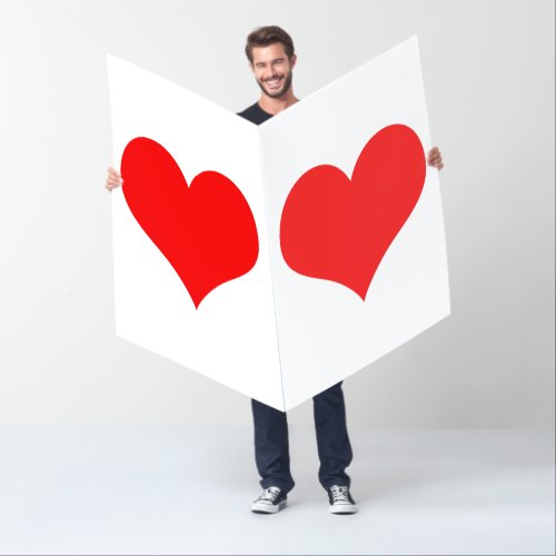 Red Heart Cute Valentines Day Blank Plain Big Card