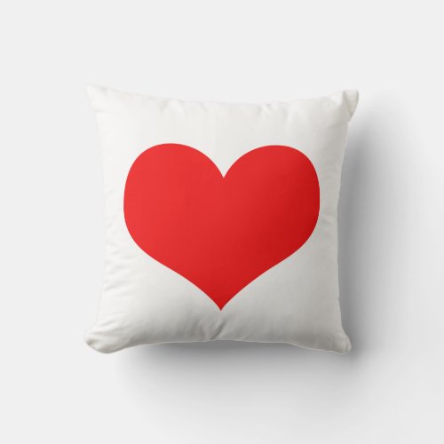 Red Heart Cute Valentines Day White Custom Color Throw Pillow