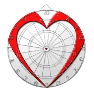 Red Heart Dart Board
