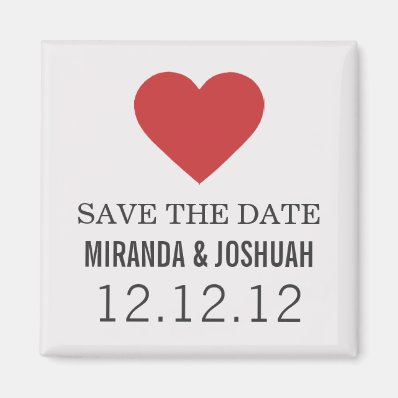 Red Heart Design Save The Date Magnets
