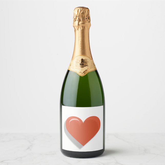 Red Heart Design  Sparkling Wine Label (Front)
