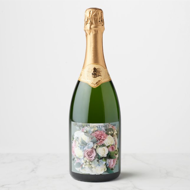 Red Heart Design  Sparkling Wine Label (Front)