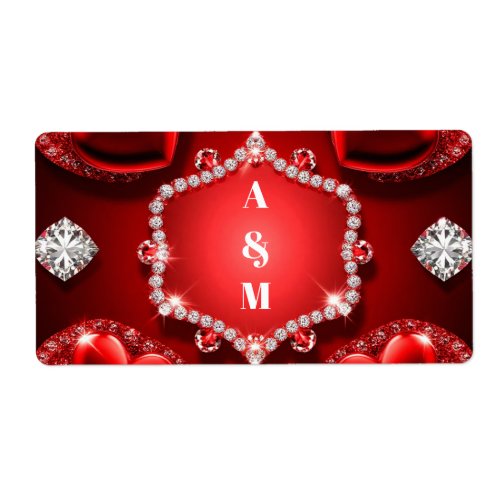 Red Heart Diamond Jewelry Romance ❤️ Label