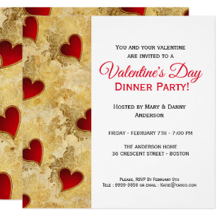 valentines day dinner party invitations zazzle valentines dinner invite