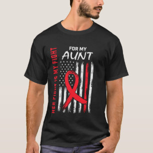 Red Heart Disease Awareness Flag Aunt Supporter Pr T-Shirt