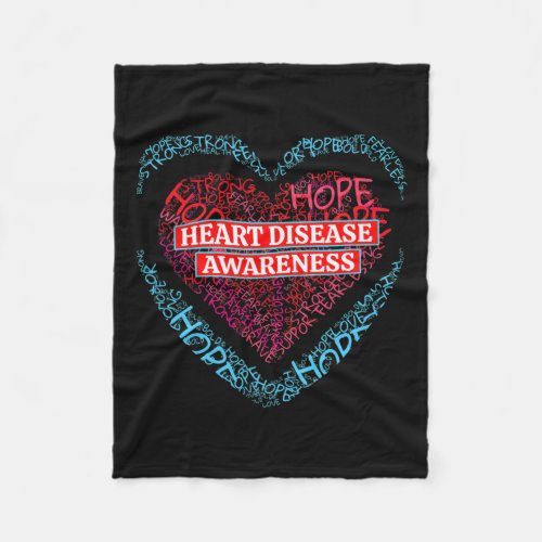 Red Heart Disease Awareness For Men Women  Fleece Blanket