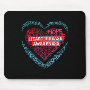 Red Heart Disease Awareness For Men Women Mouse Pad