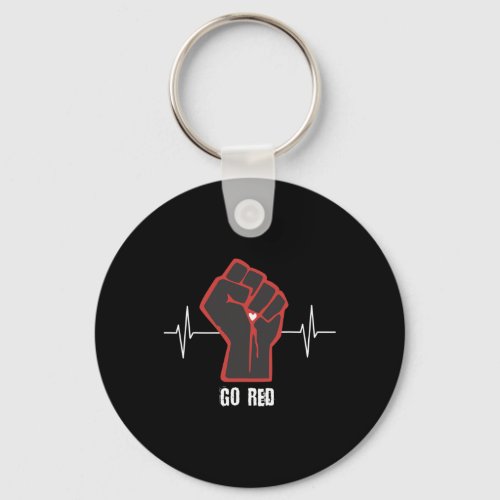 Red Heart Disease Awareness Month  Keychain