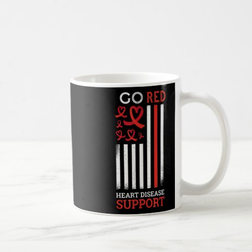 Red Heart Disease Support Heart Disease Awareness  Coffee Mug