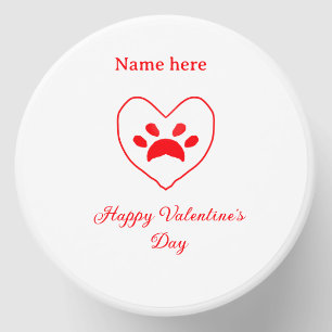 Red heart dog cat paw happy Valentine's day name Mini Candle Favors