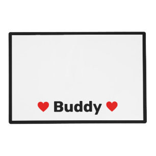 Red Heart Dog Name Placemat