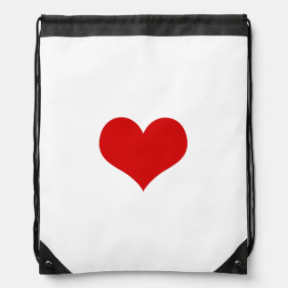 Red Heart Drawstring Backpack