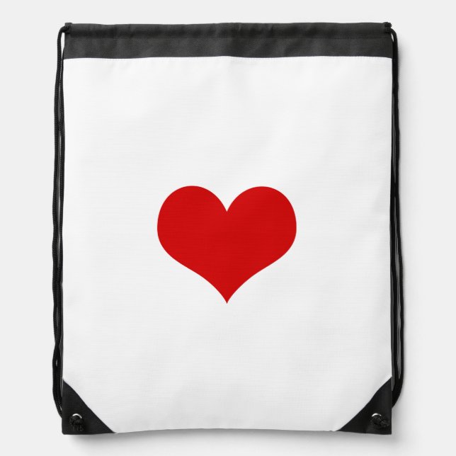 Red Heart Drawstring Backpack (Front)