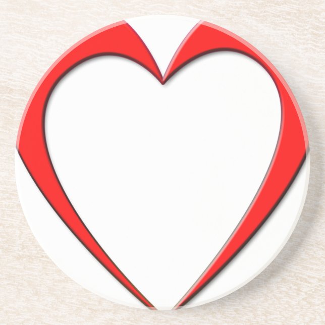 Red Heart Drink Coaster (Front)
