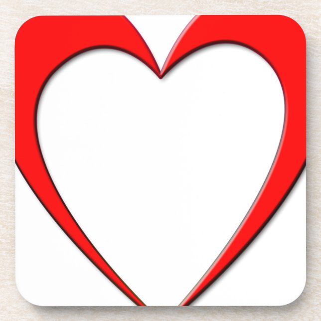 Red Heart Drink Coaster (Front)