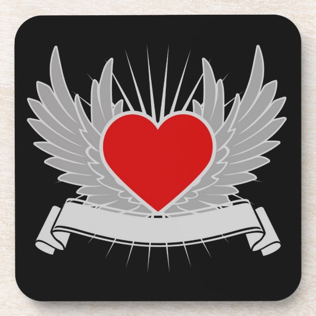 Red heart drink coaster (Front)
