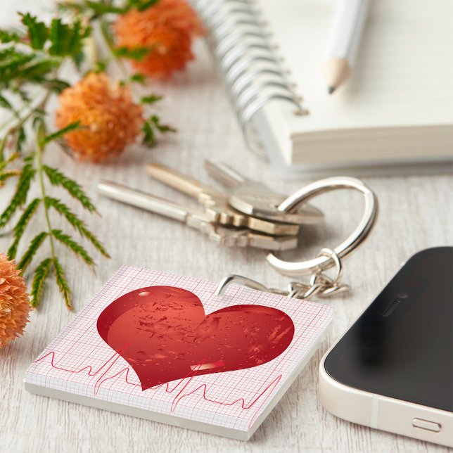 Red Heart ECG Monitor Healthcare Keychain (Creator Uploaded)