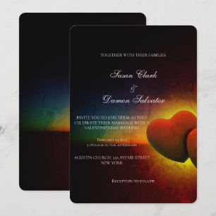 Red Heart Elegant Valentine's Wedding Day Invitation