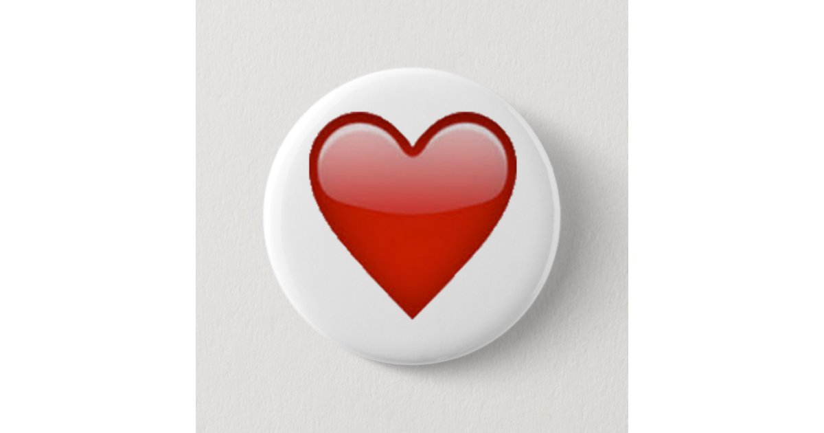 Red Heart - Emoji Button | Zazzle