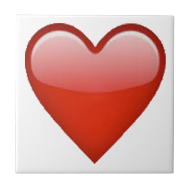Red Heart - Emoji Ceramic Tile (Front)