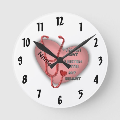 Red Heart EMT custom name clock