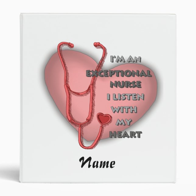 Red heart exceptional nurse  3 ring binder (Front)