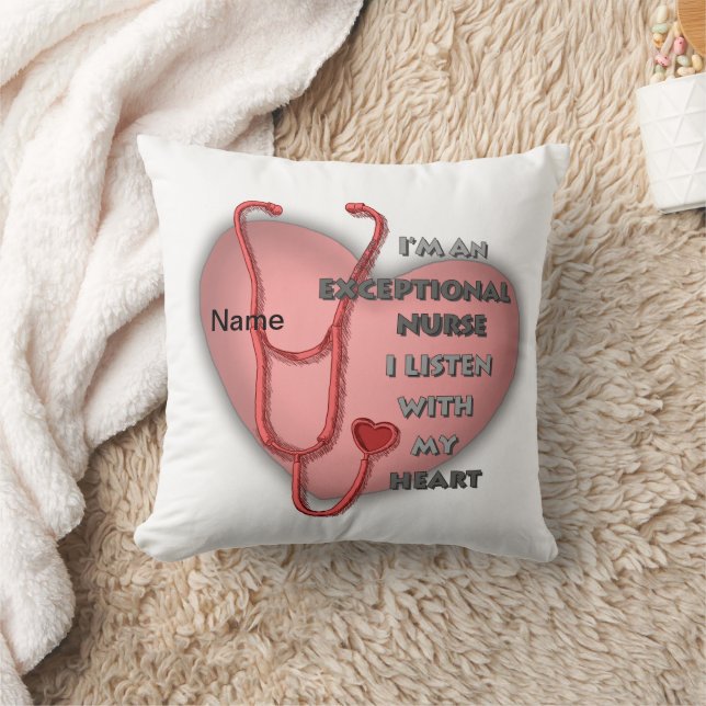 Red heart exceptional nurse  throw pillow (Blanket)
