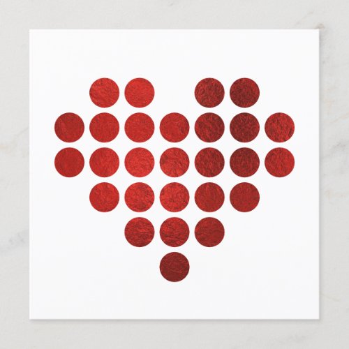 RED HEART FAUX GOLD FOIL DOTS VALENTINES DAY CARD