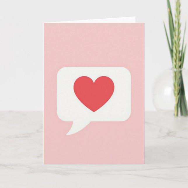 Red Heart Faux Gold Foil Look Card (Front)